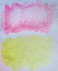 Fototapeta premium Hand painted watercolor brushstrokes in soft pink and lime green