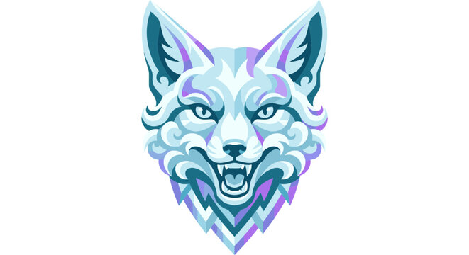 Angry ice fox head fierce predator mascot emblem modern aesthetic sublimation tumbler wrap direct garment dtg transfer heat transfer vinyl htv decal custom apparel merch sticker print artwork
