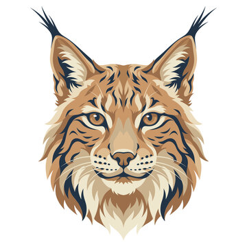 wild lynx bobcat head portrait taiga predator ear tufts feline face outdoor expedition patch emblem hunting club hoodie dtg transfer laser cutting cricut wall art print merchandise
