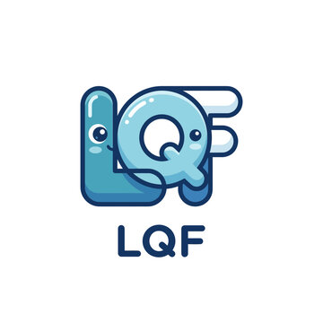 Cute Cartoon Letter Mascot Logo Design Featuring LQF Letters