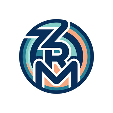 Abstract ZRM Monogram Logo Design with Circular Retro Elements