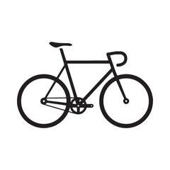 Fototapeta premium Road Bicycle Silhouette On White Background Minimalist Graphic Design