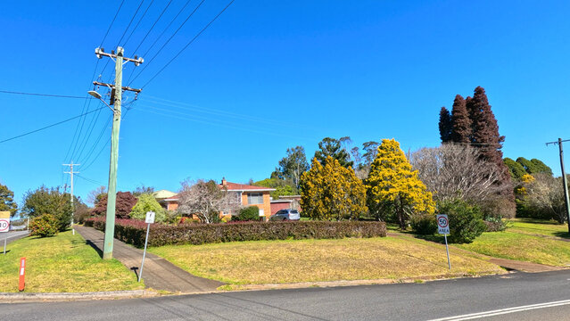 Quiet Residential Street with Suburban Houses in Stanthorpe Queensland