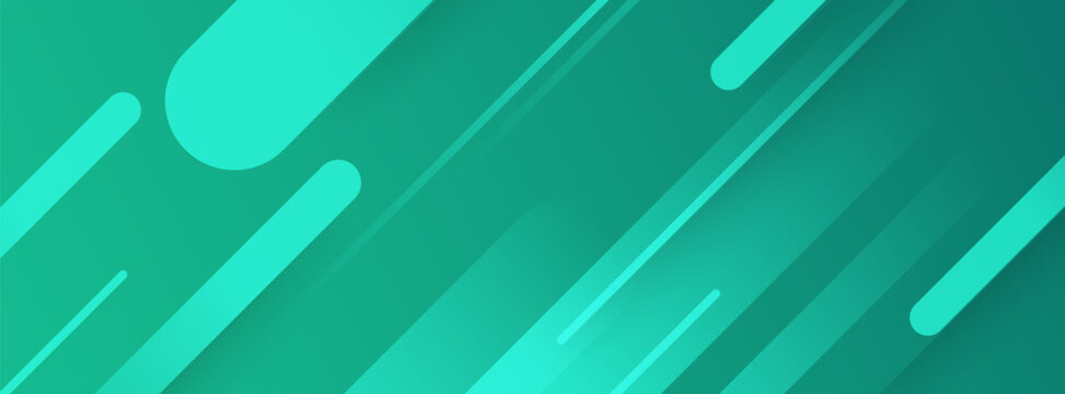 Banner background green gradient colorful slash shape memphis 
