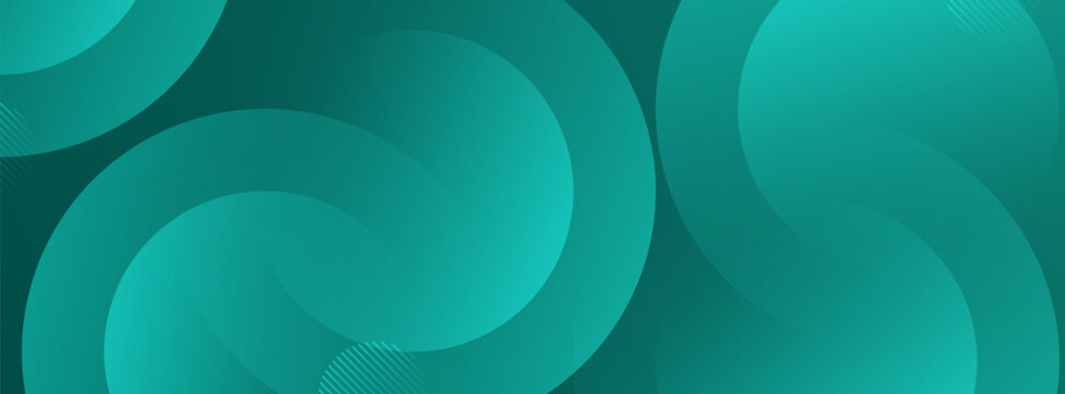 Minimalist abstract banner background green gradient circle shape memphis