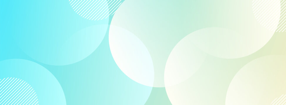 Minimalist banner background green and yellow colorful circle shape