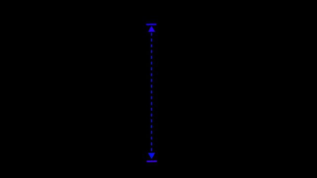Minimalist blue vertical measurement line animation featuring dynamic arrowheads and dotted path for precise distance indication and technical data visualization in modern digital interface