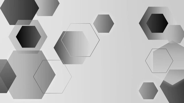 Abstract hexagon pattern background with geometric shapes and clean modern design animation