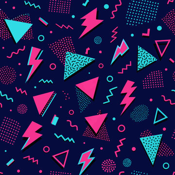 80sネオンメンフィスパターン背景素材