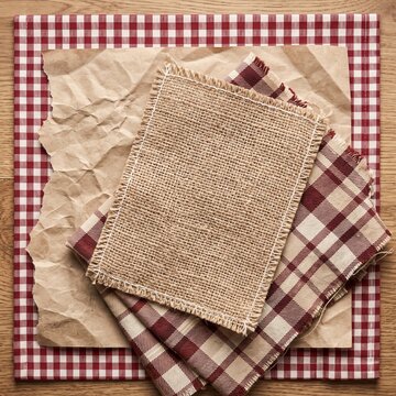 mockup on red gingham napkin