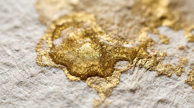 Gold leaf texture on handmade paper background