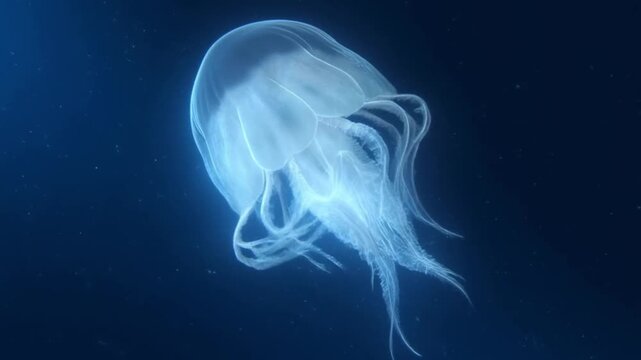 jellyfish in blue water