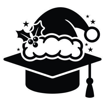 Graduation Cap with Christmas Scene