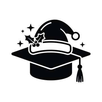 Graduation Cap with Santa Hat
