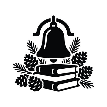 Open Book Christmas Tree Silhouette