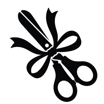 Scissors with Ribbon Icon