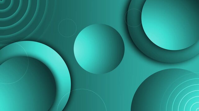 Abstract 3d layered circles on gradient background animation