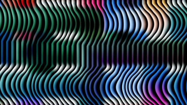 Abstract colorful wavy lines pattern with digital glitch effect background