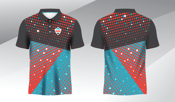 full colorful background polo sport shirt sublimation jersey template