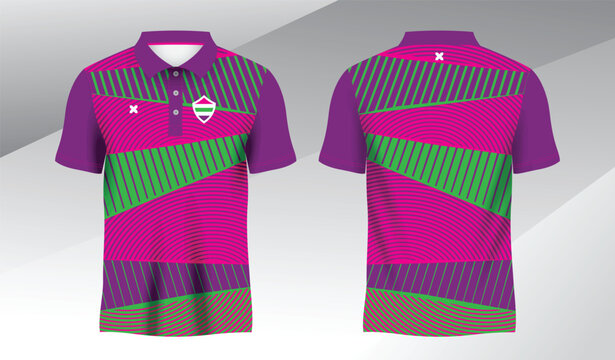 full colorful background polo sport shirt sublimation jersey template
