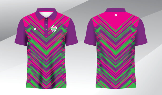 full colorful background polo sport shirt sublimation jersey template
