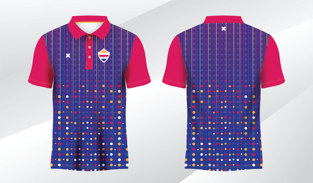 full colorful background polo sport shirt sublimation jersey template