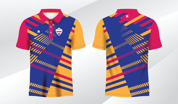 full colorful background polo sport shirt sublimation jersey template
