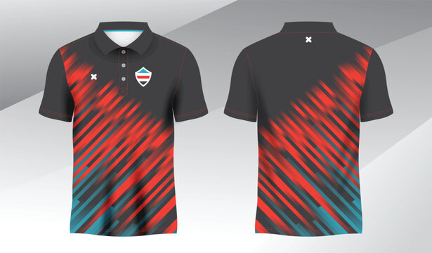 full colorful background polo sport shirt sublimation jersey template