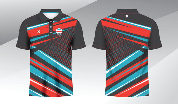 full colorful background polo sport shirt sublimation jersey template