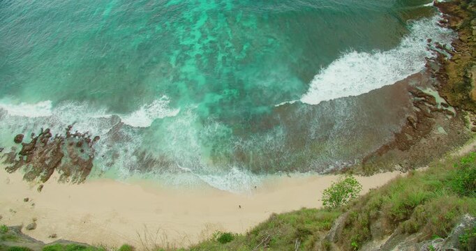 Tropical White Sand Beach and Turquoise ocean Water on Nusa Penida Bali Coast