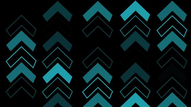 Abstract seamless pattern of turquoise chevron arrows modern geometric design with repeating shapes animation