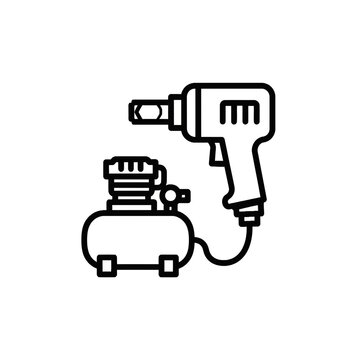 Pneumatic Air Compressor and Impact Wrench Tool Icon