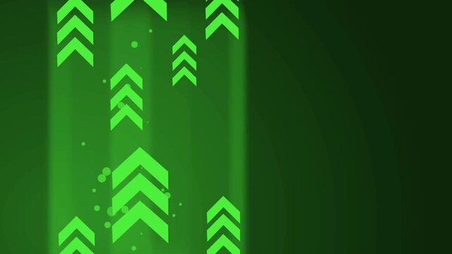 Upward arrows on a dark abstract background, showing growth progress and movement in a modern digital style animation