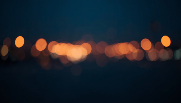Abstract Blurred City Lights Bokeh Night Urban Banner Background Warm