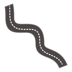 Naklejka premium Illustration of a winding asphalt road
