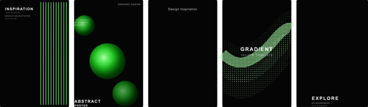 Abstract green glowing spheres and binary matrix code on dark background