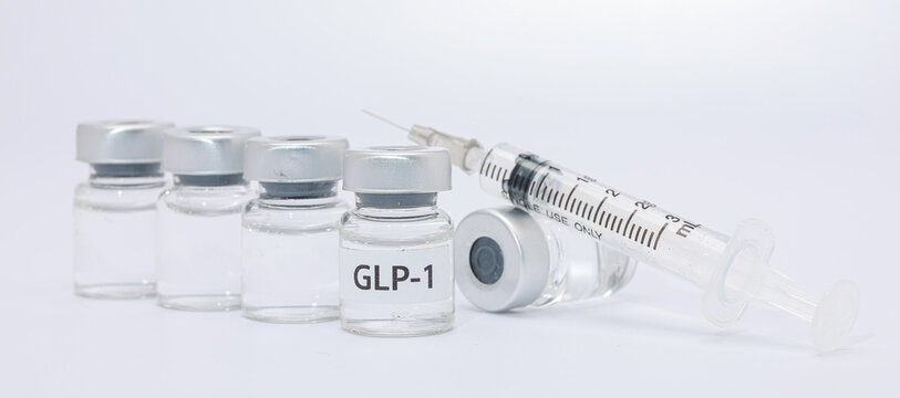 GLP 1 injection vial medical treatment syringe offer clinical hope for patient wellness on clear background