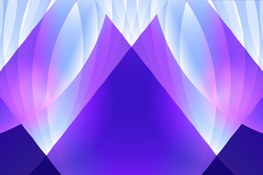 futuristic purple and blue abstract background featuring overlapping translucent shapes sharp geometric peaks flowing curves and glowing gradient effects creating a dramatic modern composition