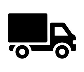 Fototapeta premium Delivery truck transportation vehicle icon silhouette with delivery transport logistics shipping transportation