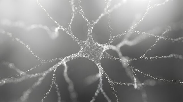 Neural Network Concept with Glowing Synapse Connections in 3D Space