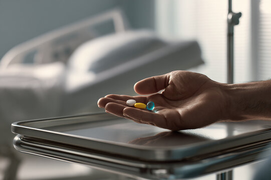 open hand holding three daily medication pills