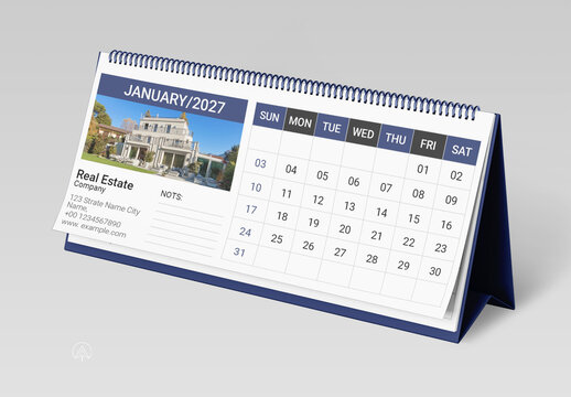 2027 Desk Calendar Template