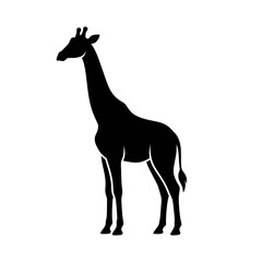 Fototapeta premium Elegant giraffe silhouette isolated on white background