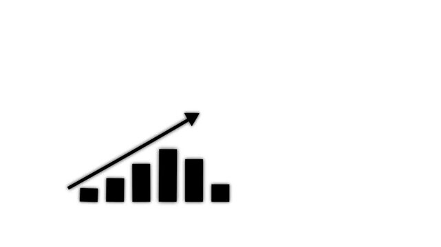 abstract business graph chart icon inimation arrow rising up Analyzing with