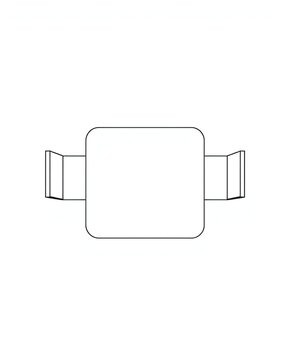 Simple square icon with side tabs or handles in a clean minimalist line art style