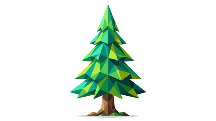 Fototapeta premium Low Poly Geometric Pine Tree Illustration