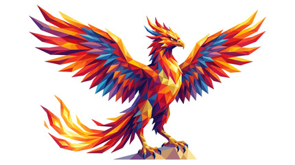 Fototapeta premium Low Poly Geometric Phoenix Bird Illustration