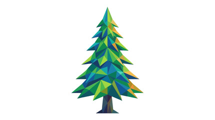 Obraz premium Low Poly Geometric Pine Tree Illustration