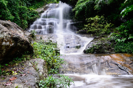 Mon Tha Than Waterfall in the rainy season at Doi Suthep-Pui National Park, Chiangmai, Northern Thailand
