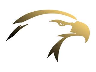 Naklejka premium Golden Eagle Head Profile Illustration Art
